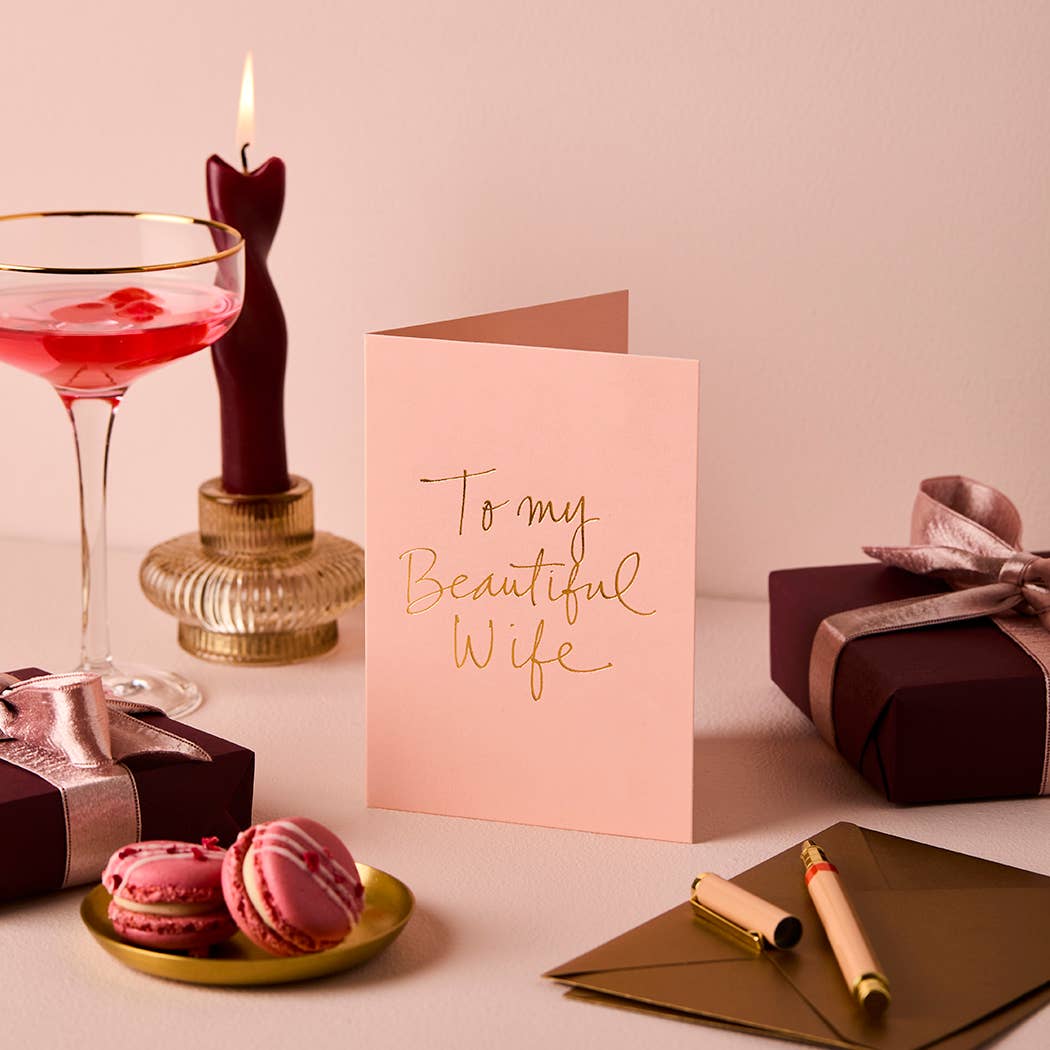 TO MY BEAUTIFUL WIFE (PETAL PINK) | CARD BY GABRIELLE & CELINE - OTHERLETTERS