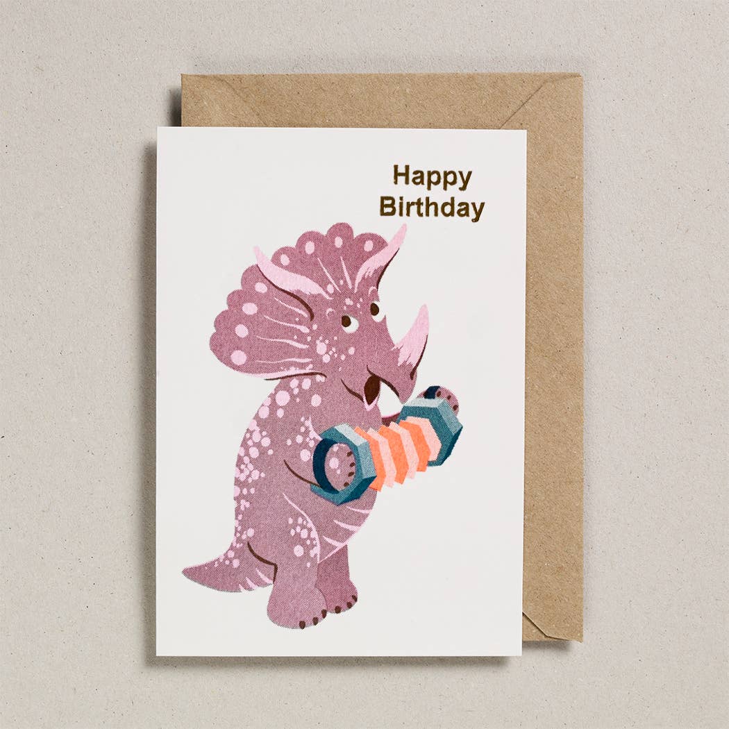 TRICERATOP DINOSAUR KIDS BIRTHDAY | CARD BY PETRA BOASE