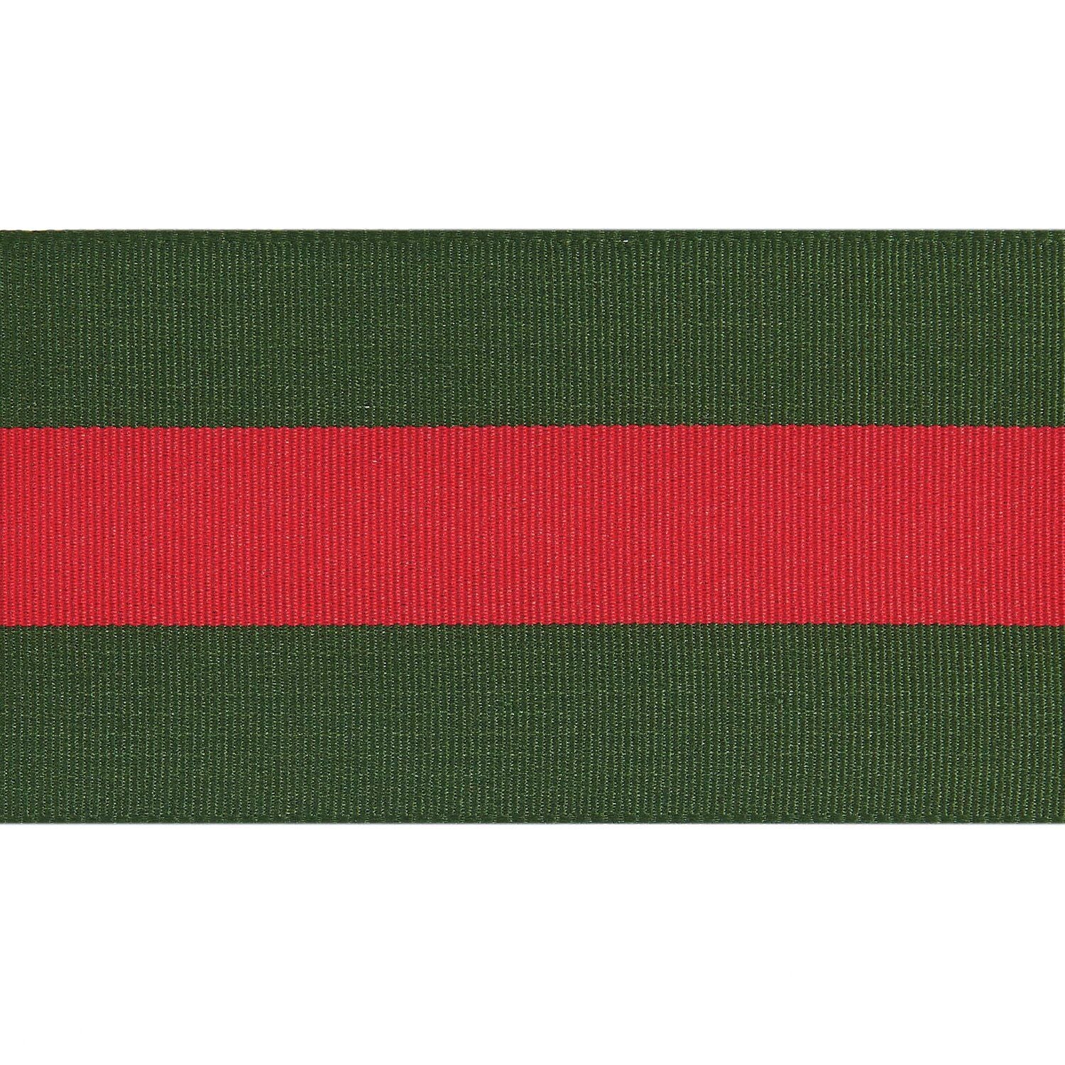 WOVWN RIBBON DUO STRIPES GREEN & RED 58mm - OTHERLETTERS
