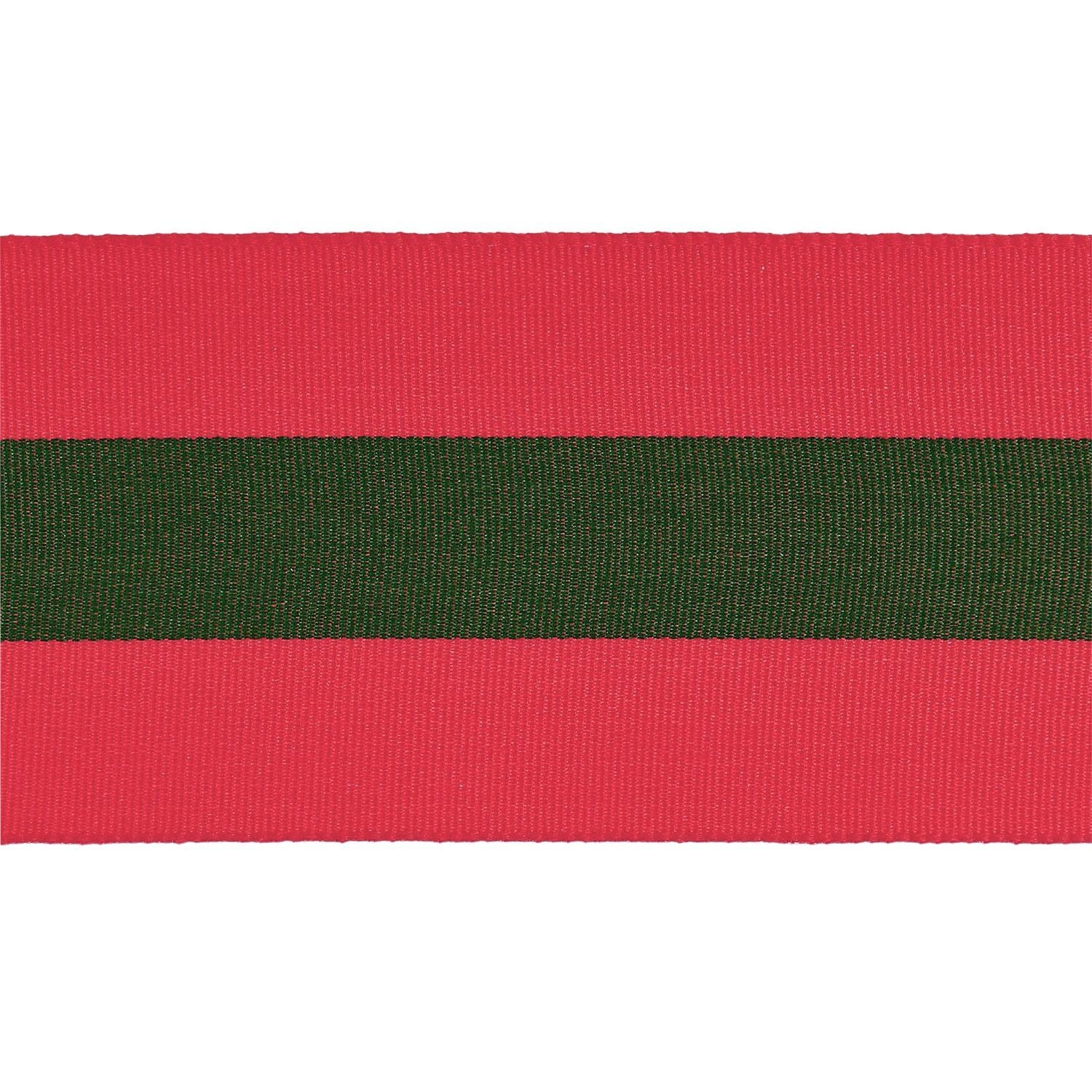 WOVEN RIBBON DUO STRIPES | RED/ GREEN 58mm - OTHERLETTERS