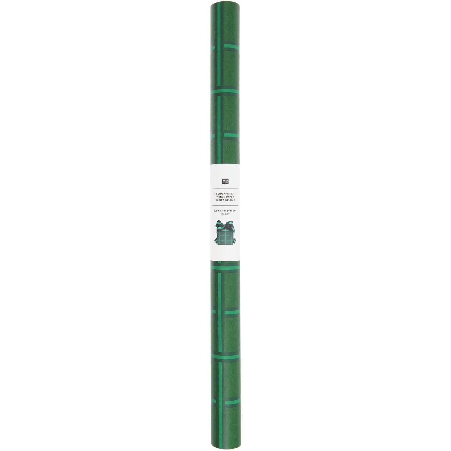 TISSUE PAPER GREEN GRID ROLL - OTHERLETTERS