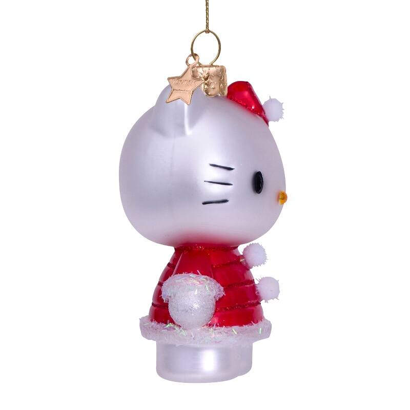 HELLO KITTY WITH SANTA DRESS GLASS TREE DECORATION - OTHERLETTERS