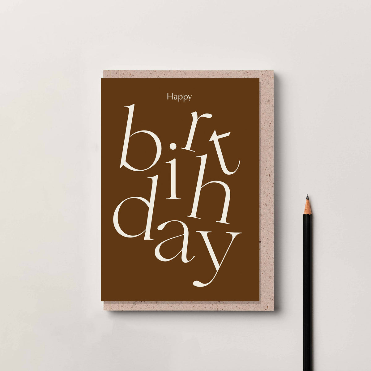 BURGUNDY SERIF TYPE HAPPY BIRTHDAY | CARD BY KINSHIPPED