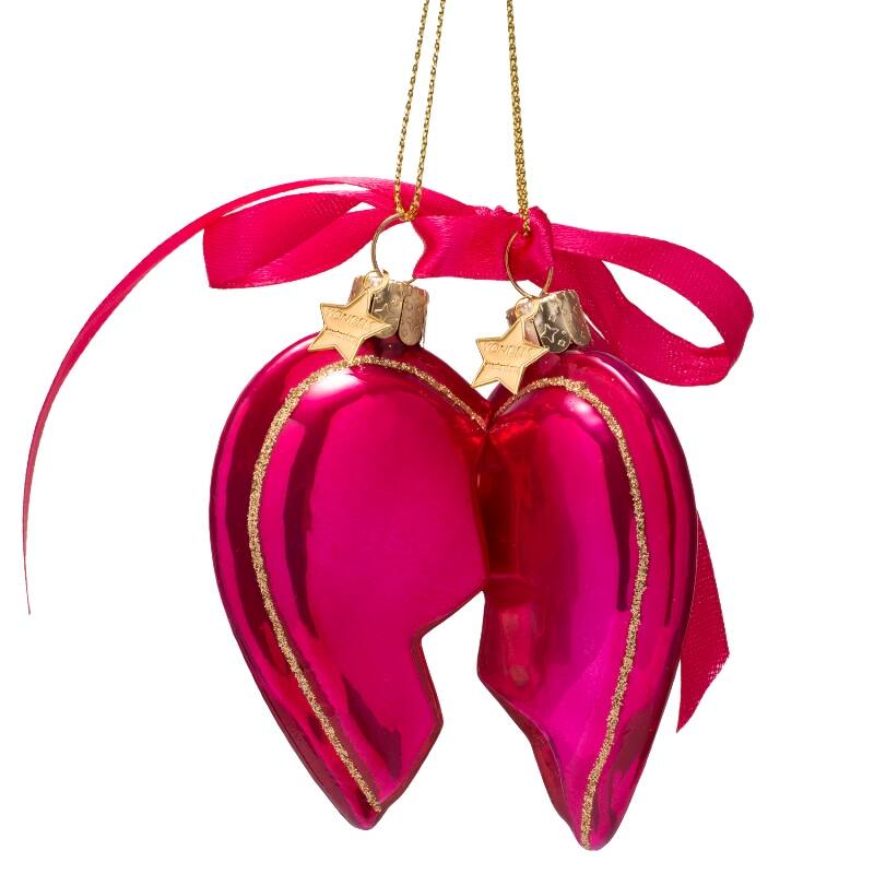 PINK BEST FRIEND HEART GLASS TREE DECORATION - OTHERLETTERS