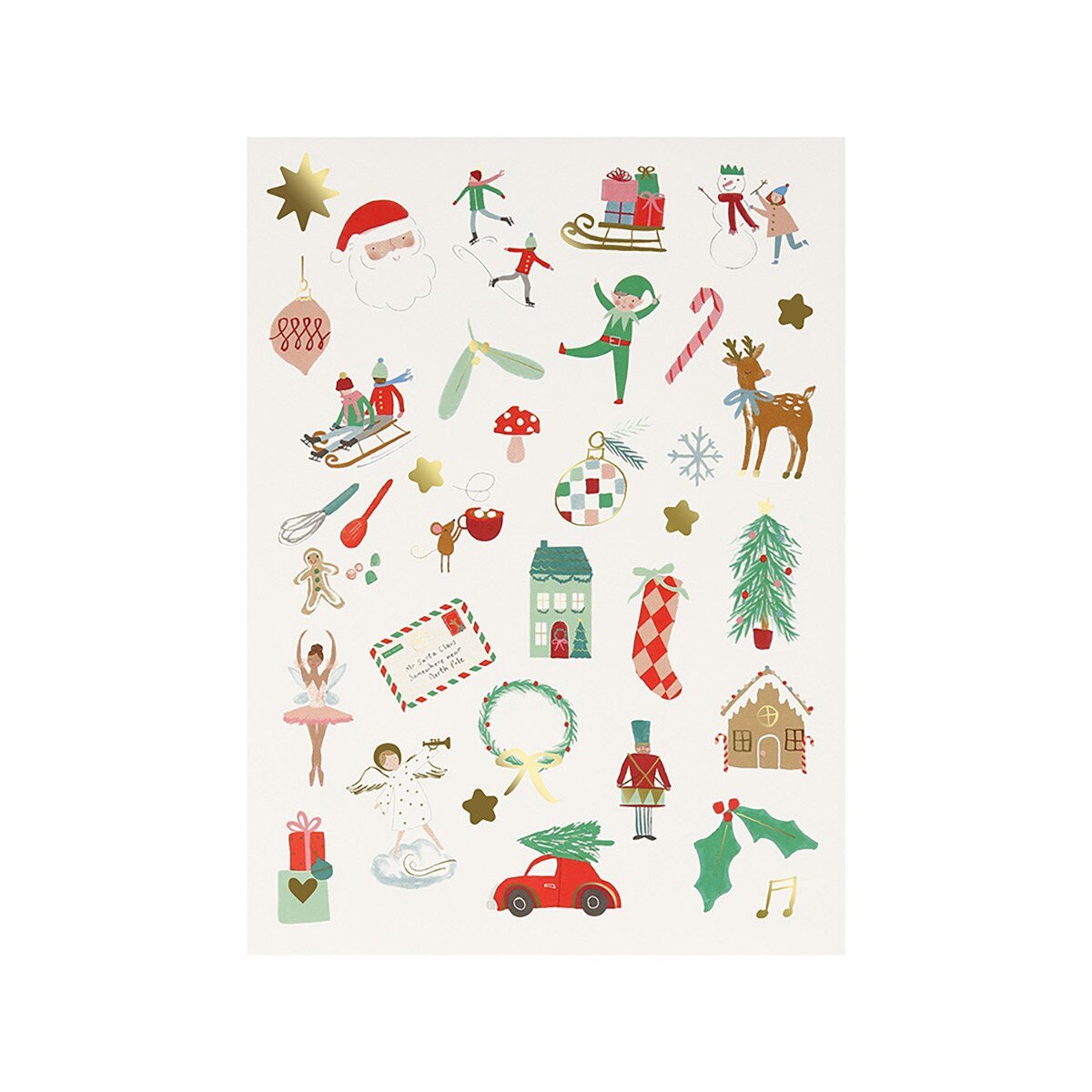 CHRISTMAS ICON STICKER SHEET - OTHERLETTERS