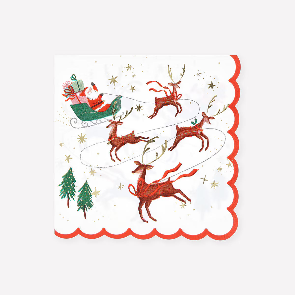 SANTA, SLEIGH & REINDEER NAPKINS