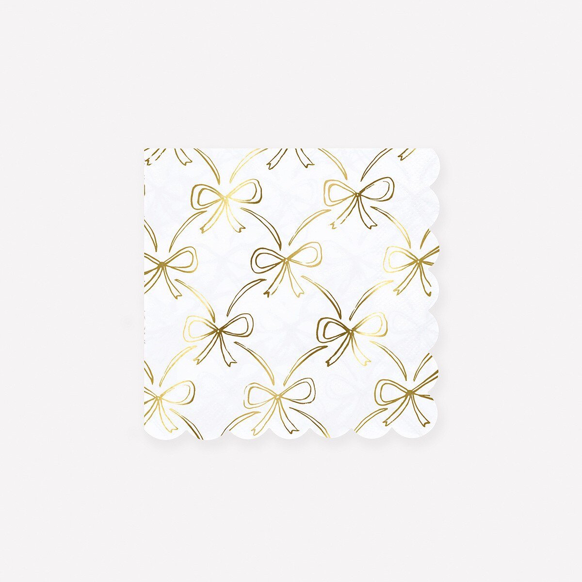 Gold bow print small paper napkins