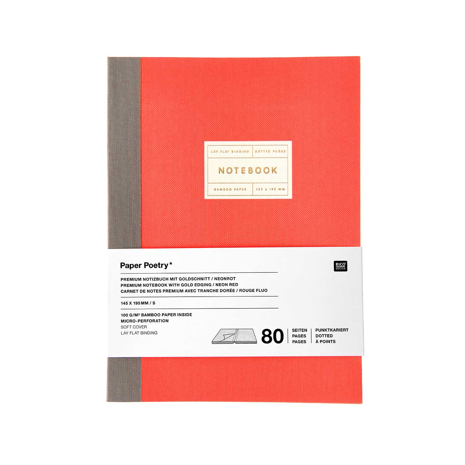 LAY FLAT NOTEBOOK | NEON RED (S) - OTHERLETTERS