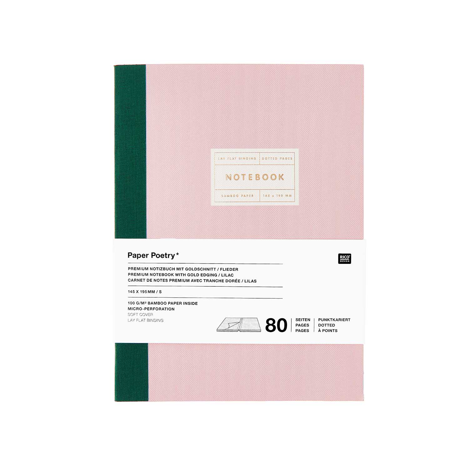 LAY FLAT NOTEBOOK | LILAC & GREEN (S) - OTHERLETTERS