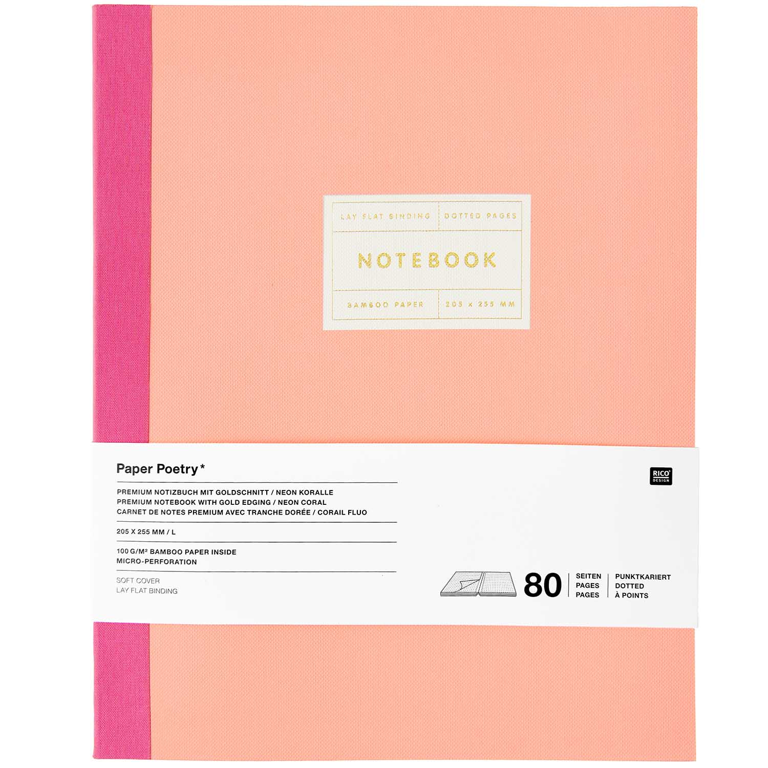 LAY FLAT NOTEBOOK | CORAL (L) - OTHERLETTERS