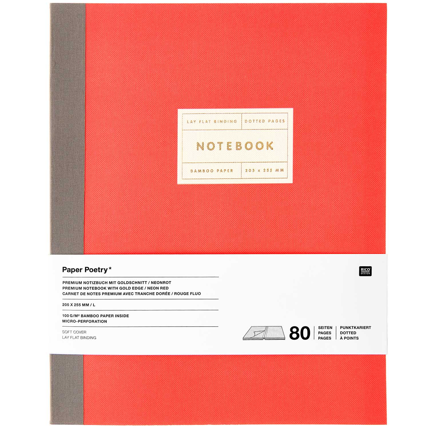 LAY FLAT NOTEBOOK | NEON RED (L) - OTHERLETTERS