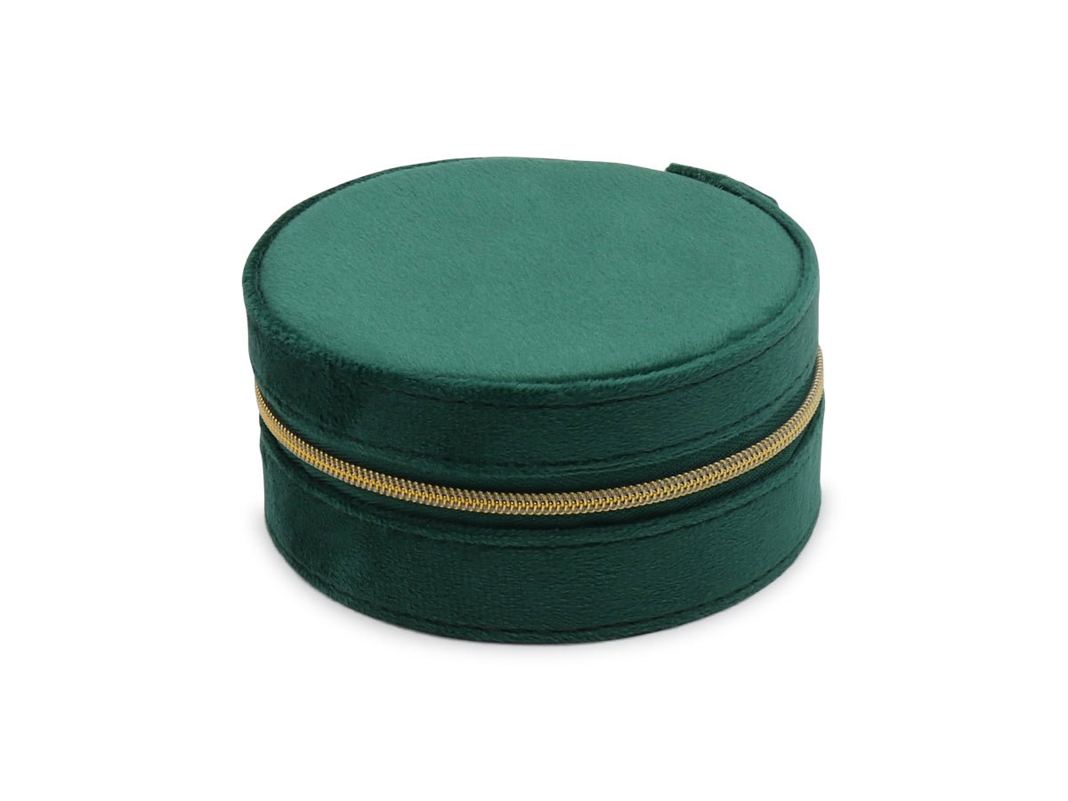 SARAH SMALL ROUND JEWELLERY BOX | GREEN - OTHERLETTERS
