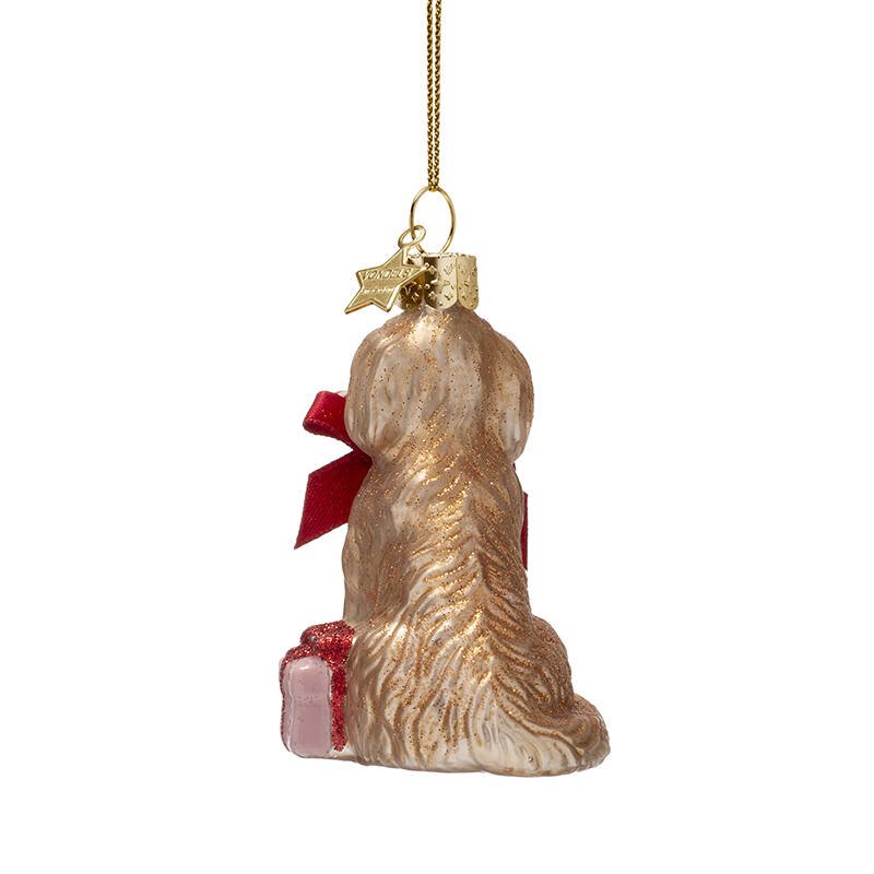 COCKAPOO WITH CANDY CANE GLASS TREE DECORATION - OTHERLETTERS