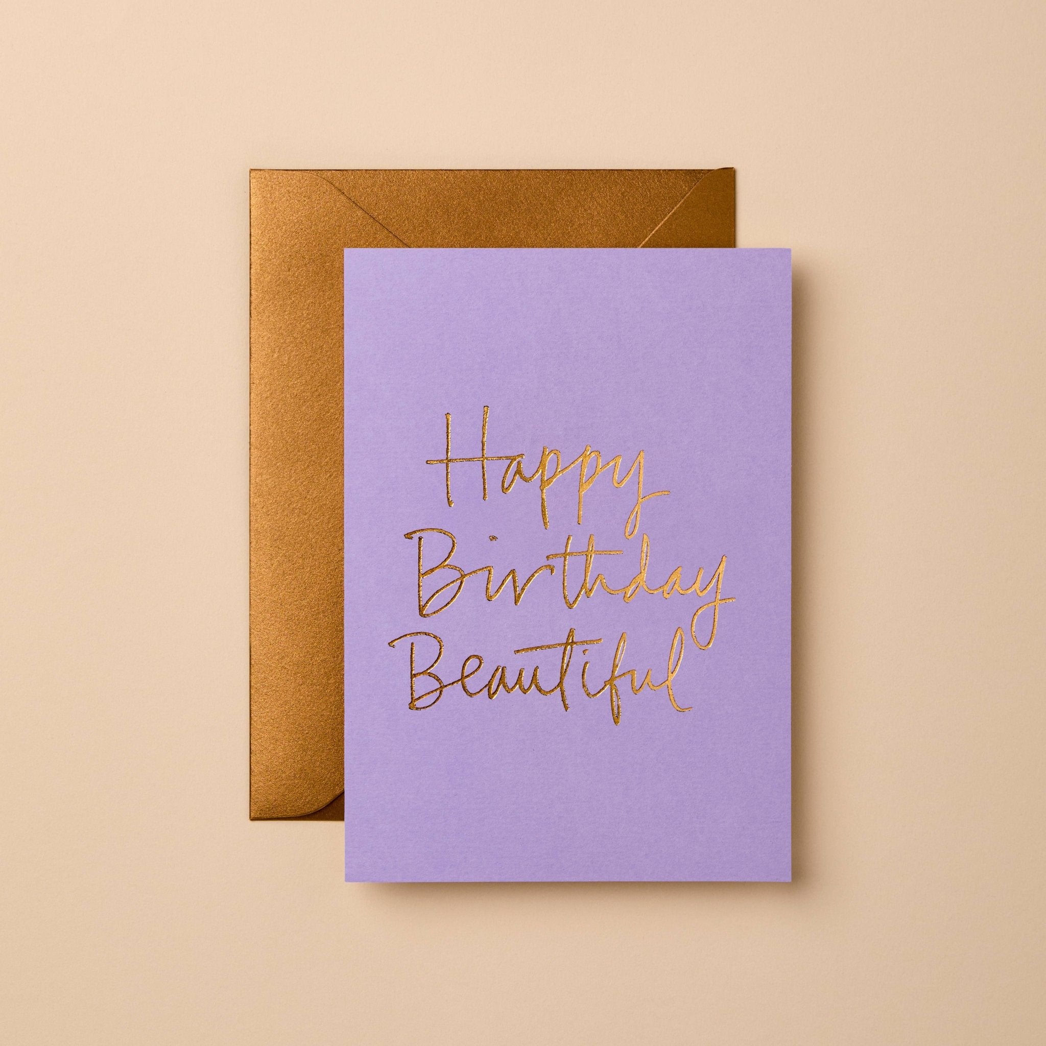 HAPPY BIRTHDAY BEAUTIFUL (LAVENDER) | CARD BY GABRIELLE & CELINE - OTHERLETTERS