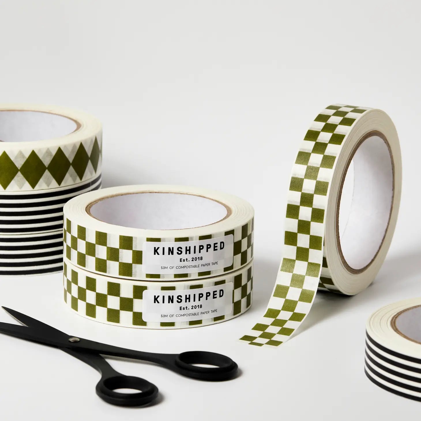 GREEN CHECKERBOARD PAPER TAPE BY KINSHIPPED
