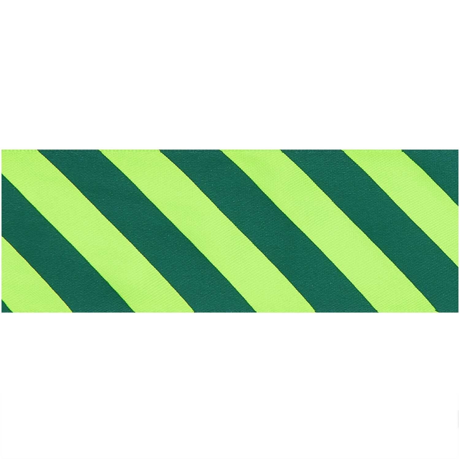 SATIN RIBBOIN STRIPES | GREEN/ NEON 38mm - OTHERLETTERS