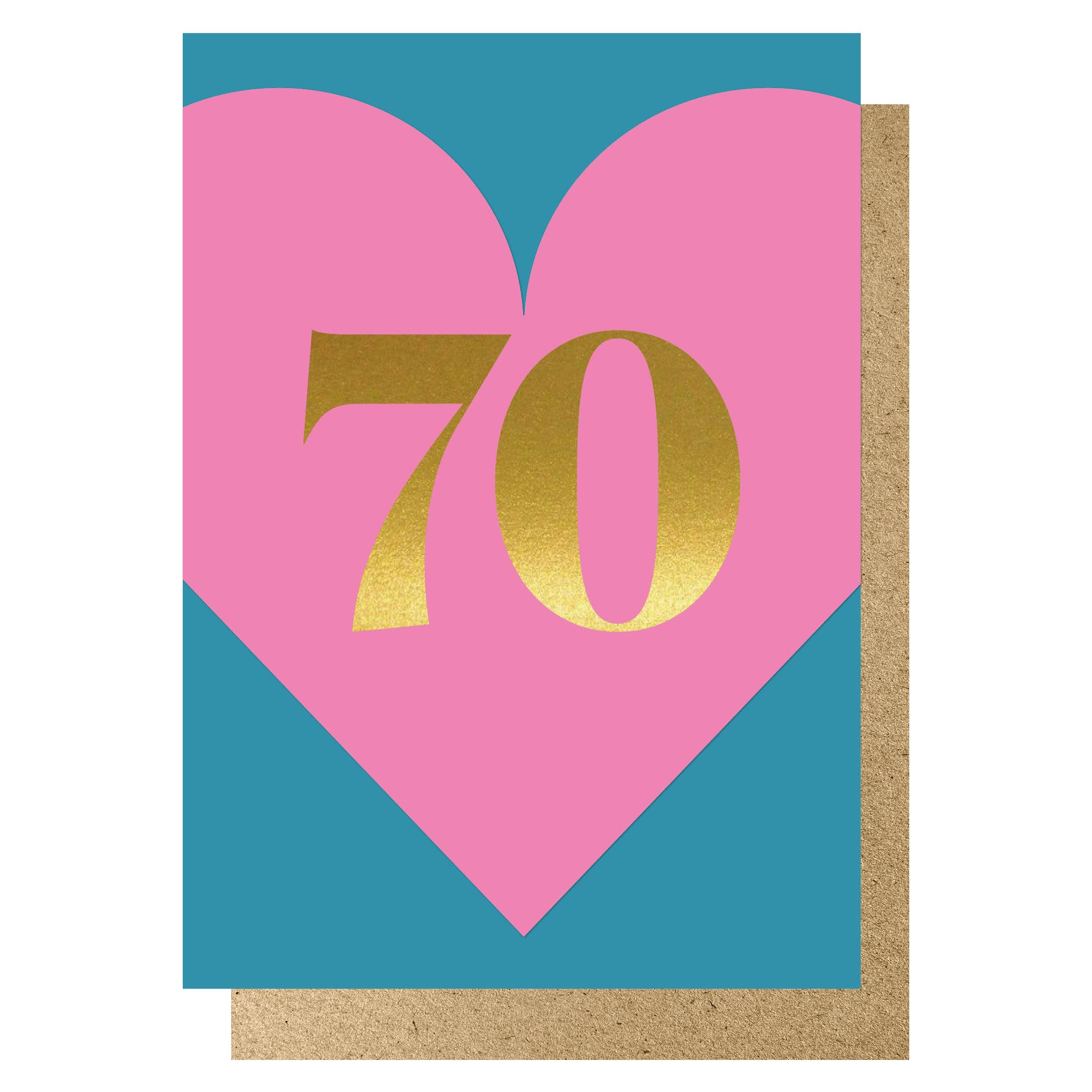 HEART AGE 70 (BLUE & PINK) | CARD BY LUCKY INK