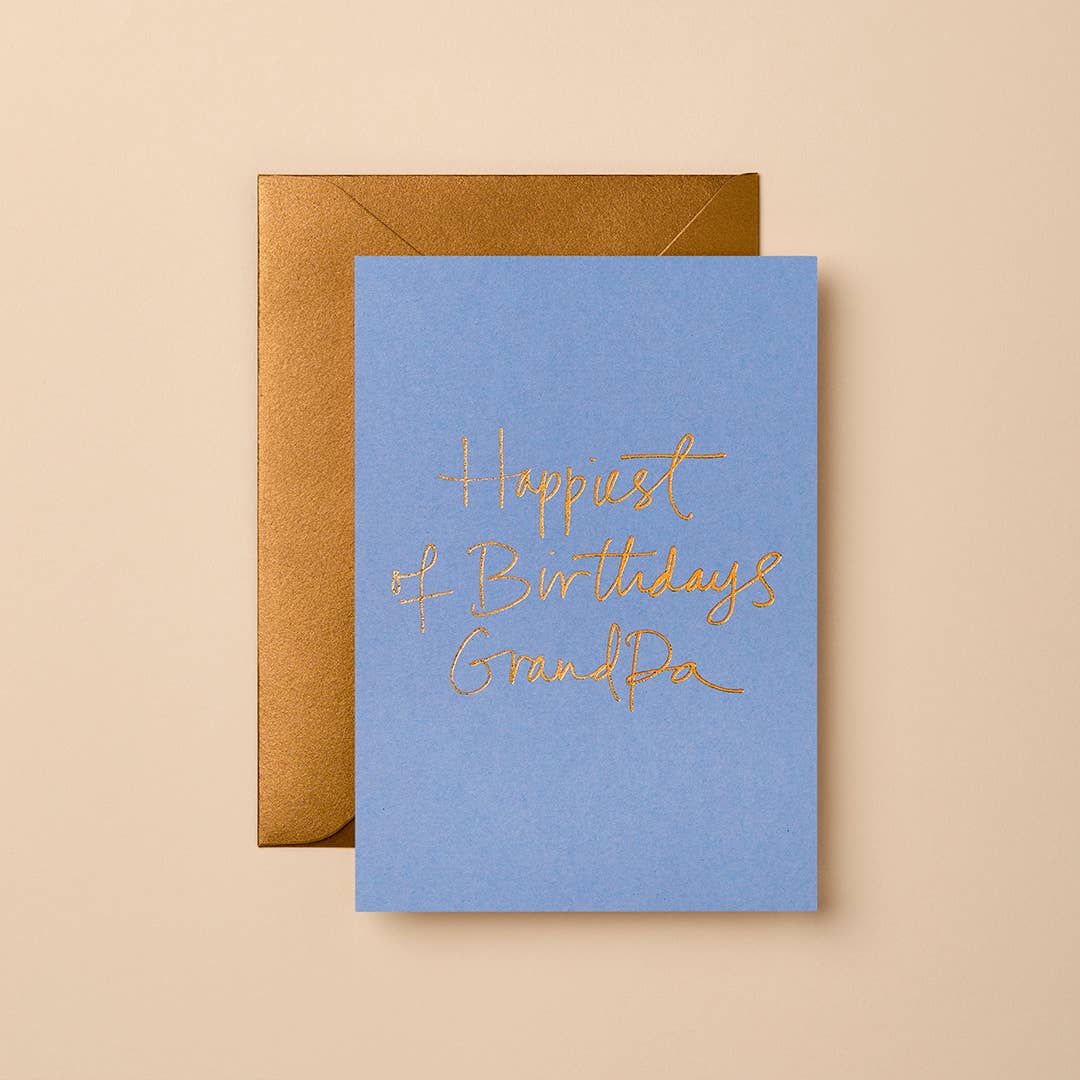 HAPPIEST OF BIRTHDAYS GRANDPA (RIVIERA BLUE) | CARD BY GABRIELLE & CELINE - OTHERLETTERS