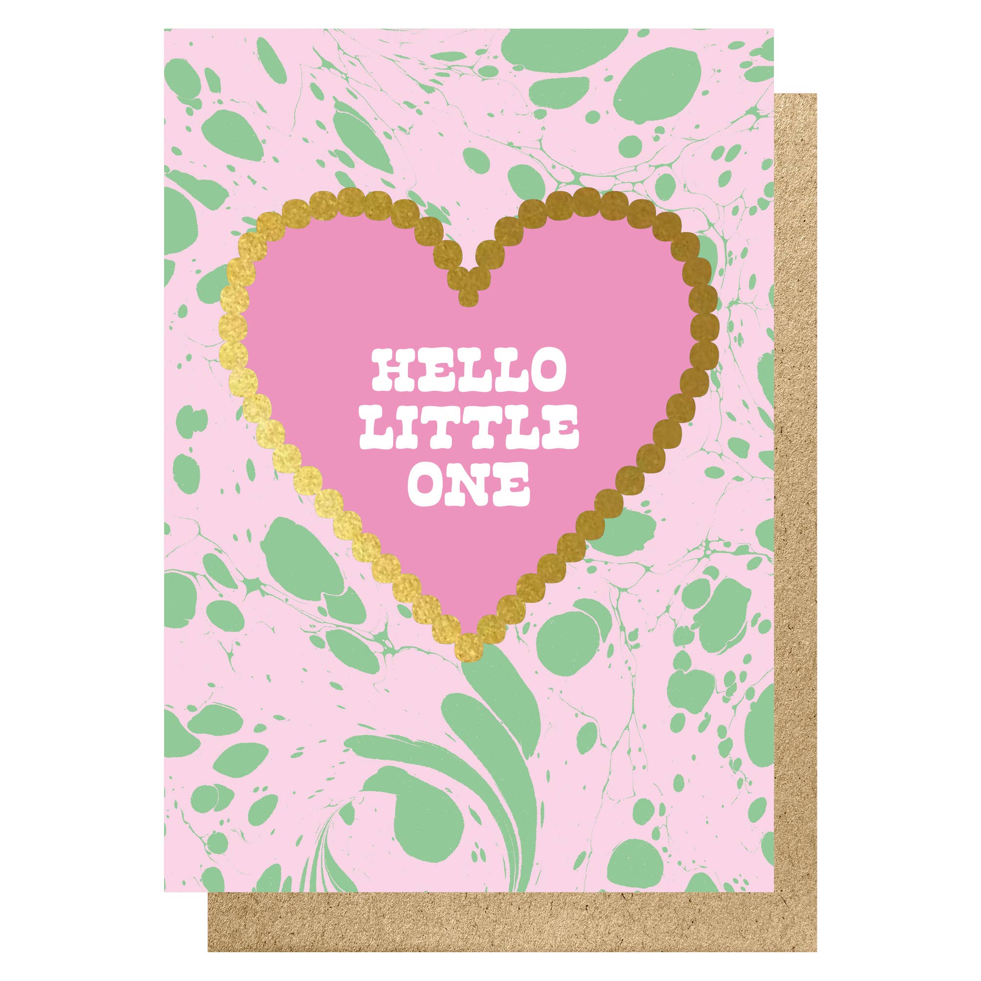HELLO LITTLE ONE MARBLE PRINT FOIL | CARD BY LUCKY CARD