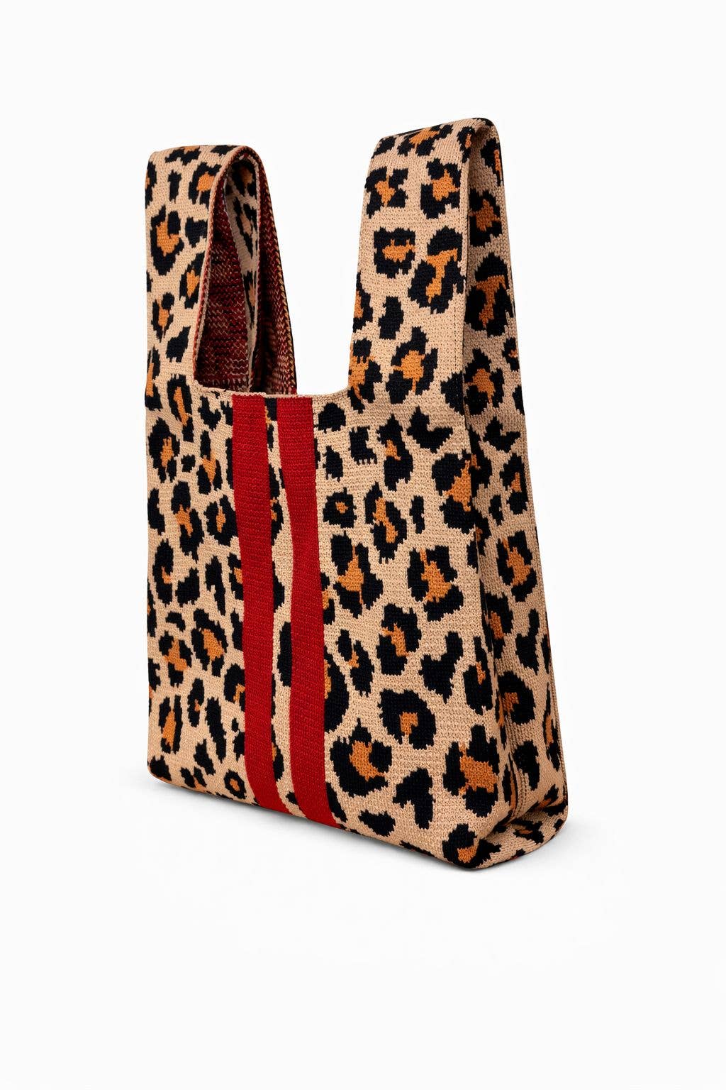 LEOPARD PRINT KNITTED BAG | MEDIUM