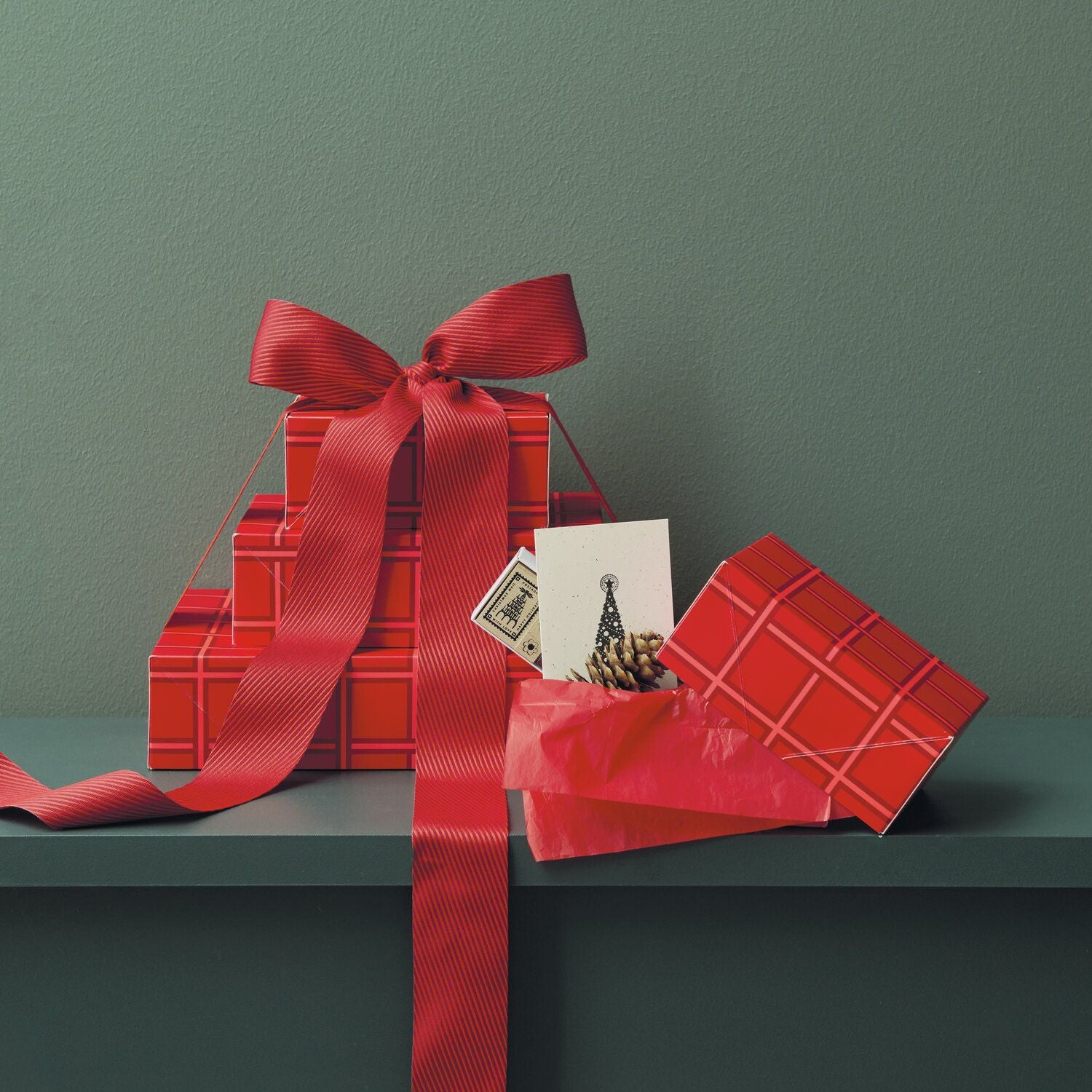 PAPER BOX SET | RED GRID - OTHERLETTERS