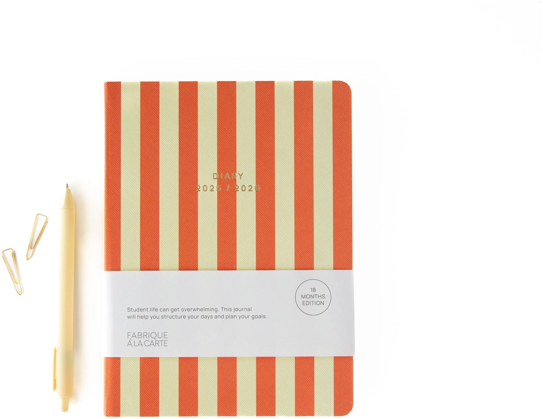 A6 STRIPED NOTEBOOK ORANGE & CREAM - OTHERLETTERS
