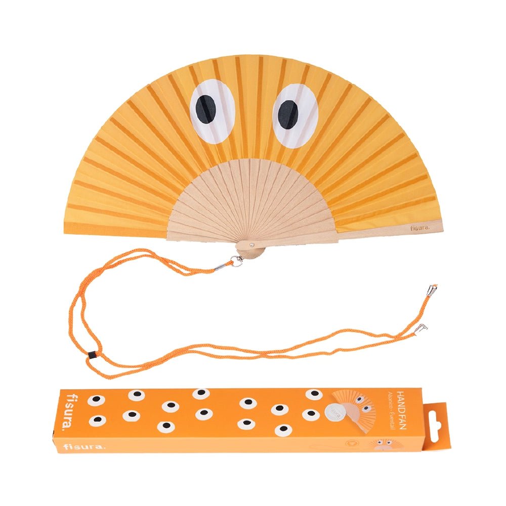 ORANGE 'EYES' HAND FAN - OTHERLETTERS