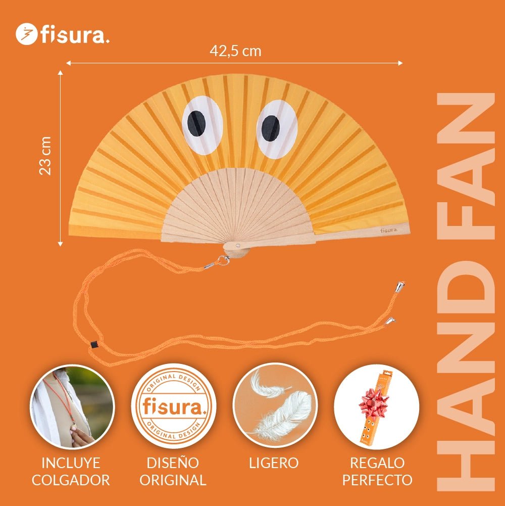 ORANGE 'EYES' HAND FAN - OTHERLETTERS