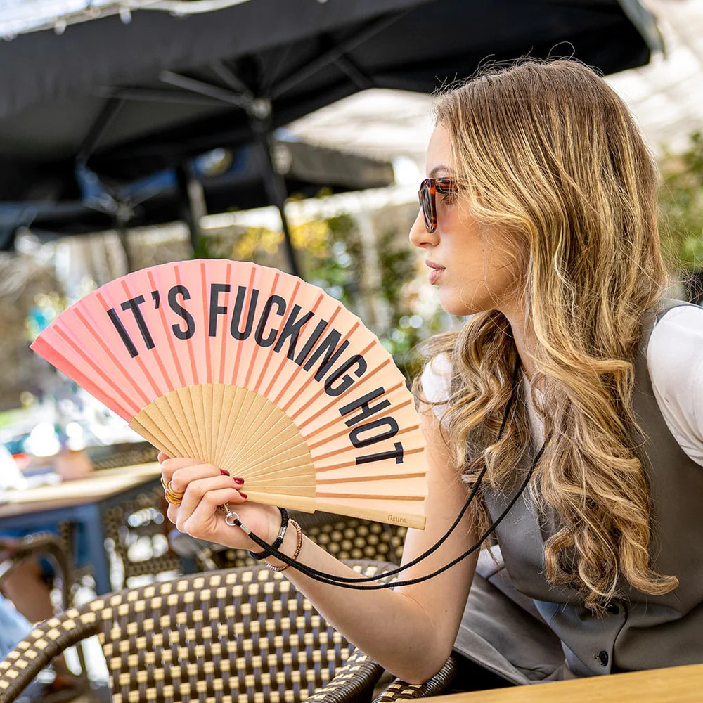 SUNSET GRADIENT "IT'S FUCKING HOT" HAND FAN