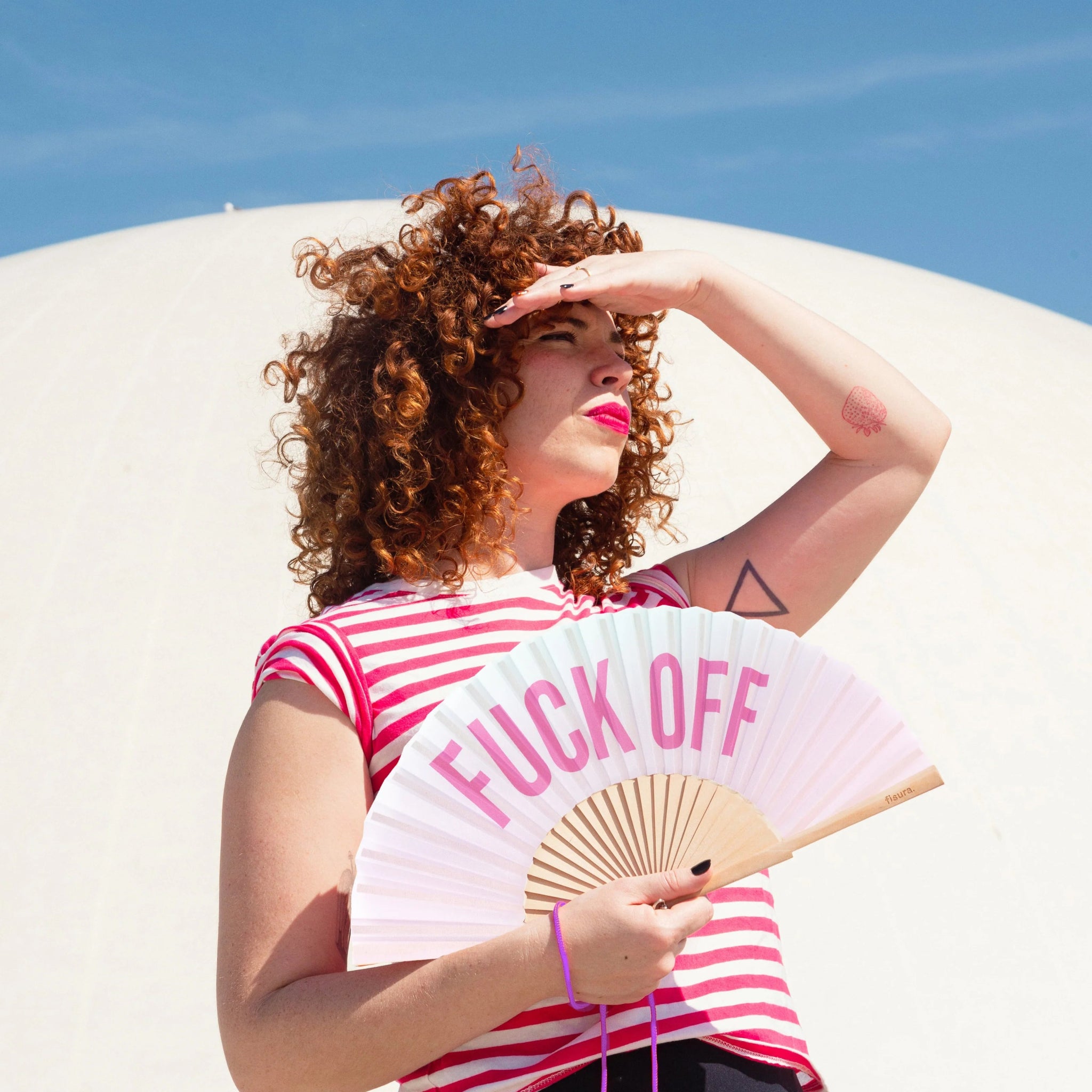 PASTEL OMBRE "FUCK OFF" HAND FAN - OTHERLETTERS