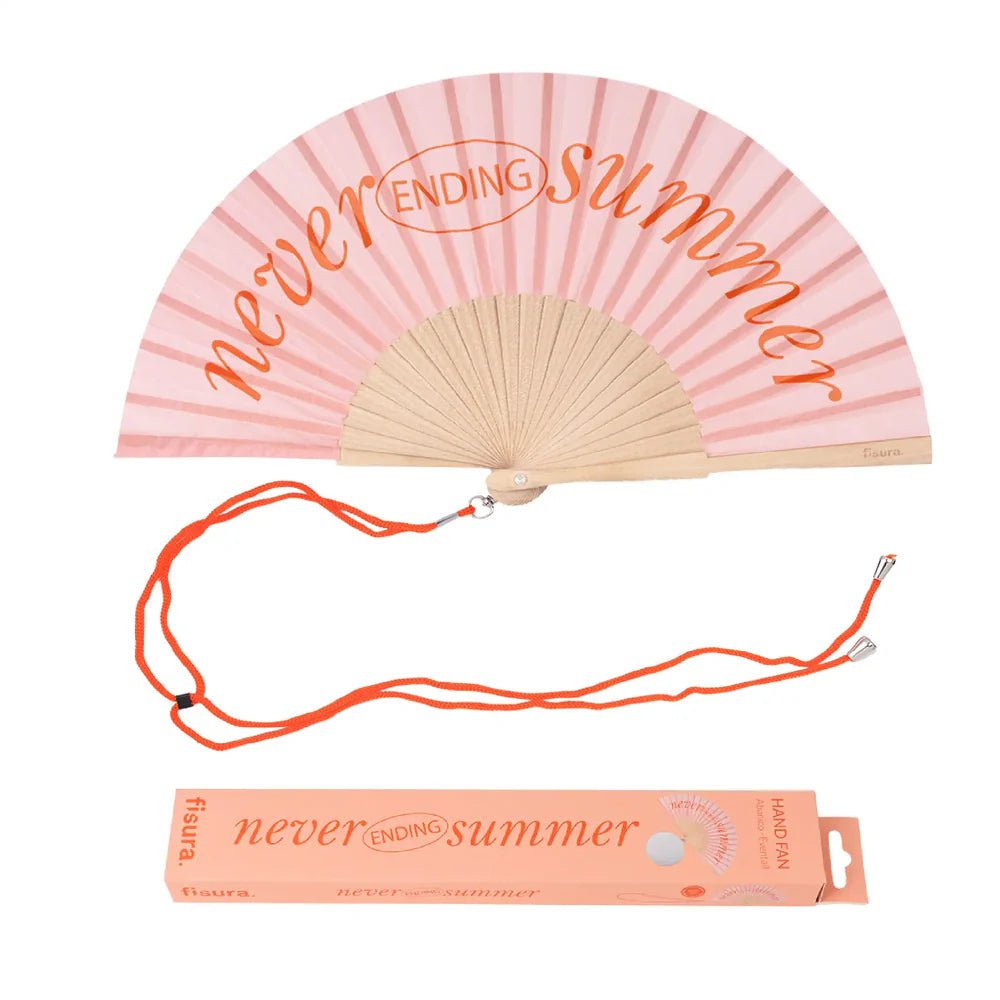 PINK "NEVER ENDING SUMMER" HAND FAN - OTHERLETTERS