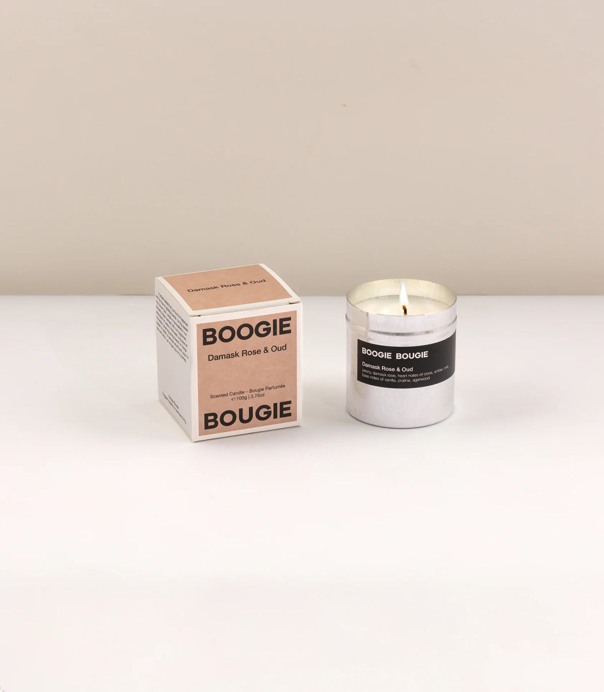 BOOGIE BOUGIE DAMASK ROSE & OUD CANDLE 100g