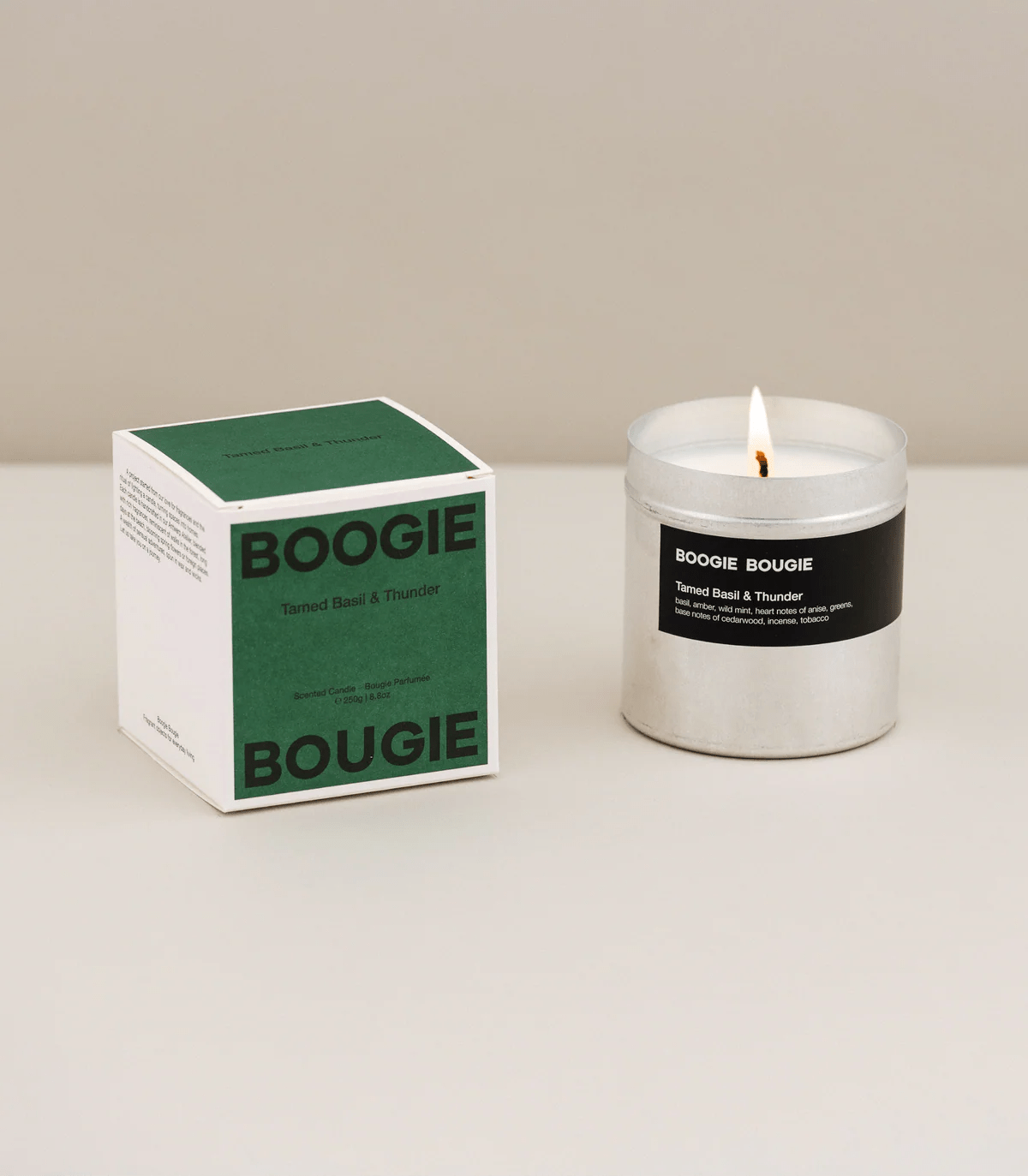 BOOGIE BOUGIE TAMED BASIL & THUNDER CANDLE - OTHERLETTERS