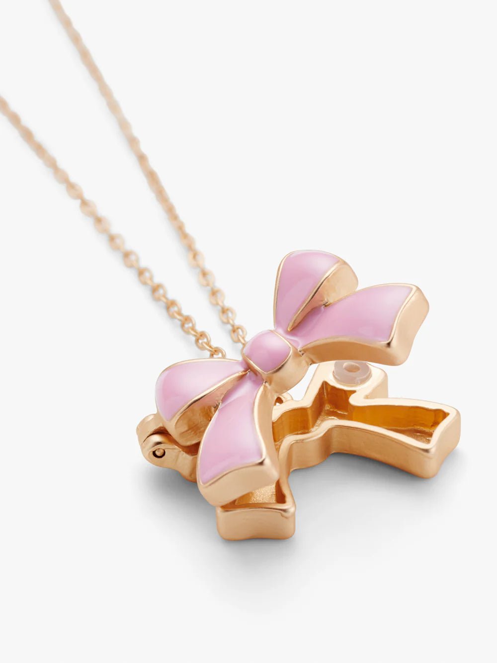 PINK BOW LOCKET NECKLACE - OTHERLETTERS