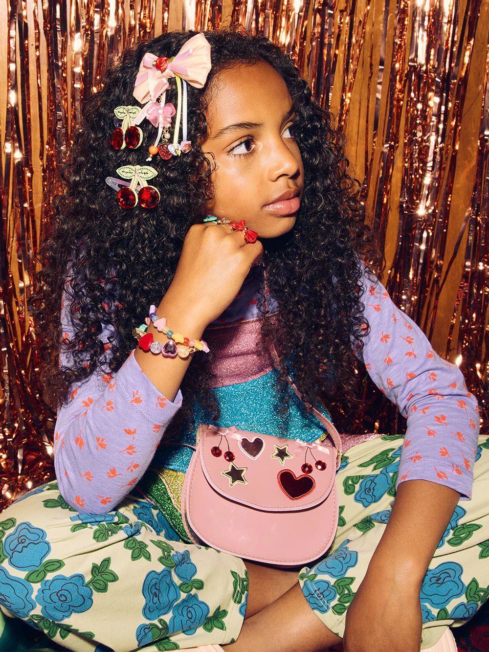 CHERRY AND HEART CROSS BODY BAG - OTHERLETTERS