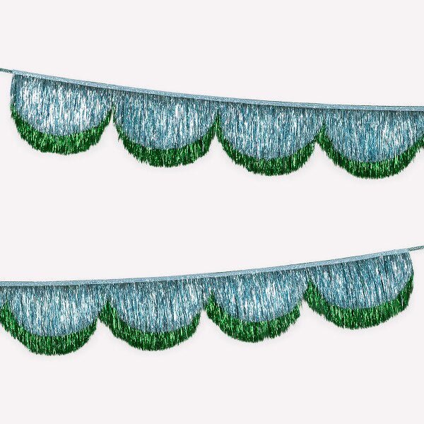 BLUE & GREEN TINSEL SCALLOP GARLAND - OTHERLETTERS