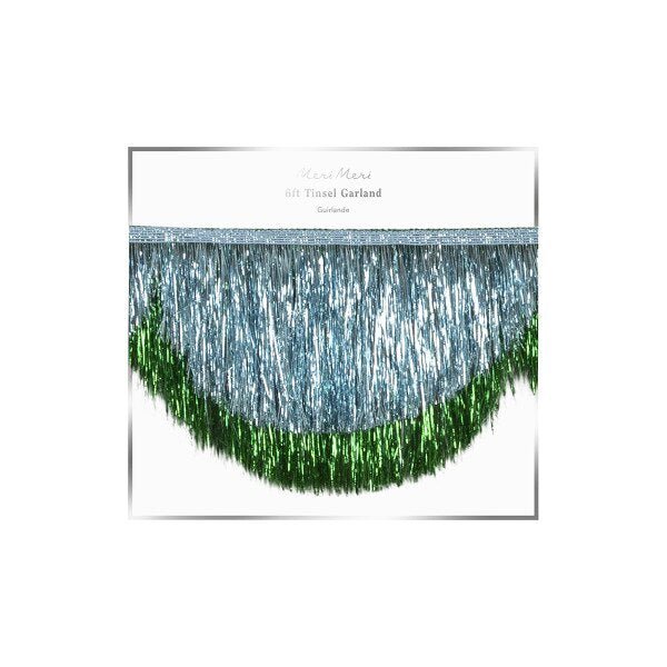 BLUE & GREEN TINSEL SCALLOP GARLAND - OTHERLETTERS