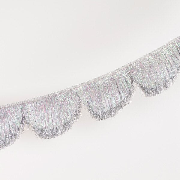 SILVER IRIDESCENT FRINGE SCALLOP GARLAND - OTHERLETTERS