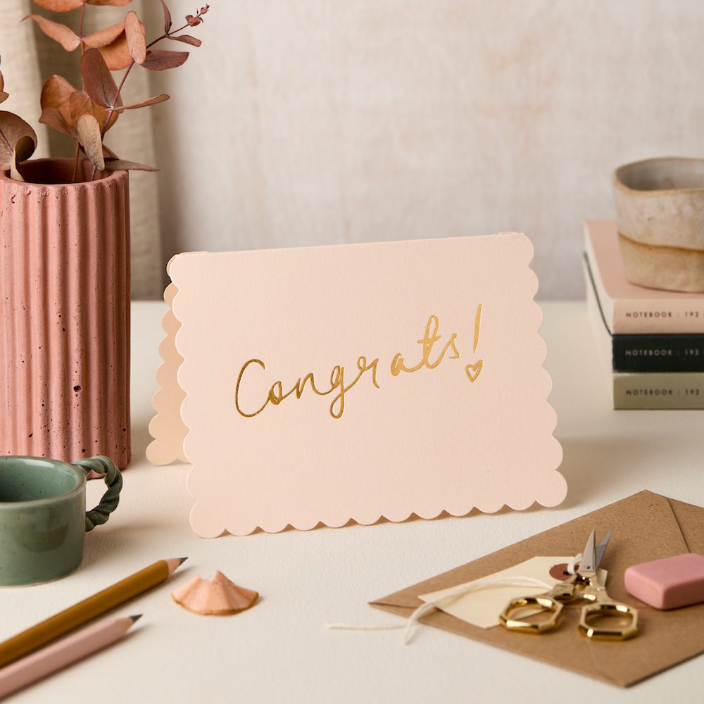 SCALLOP CONGRATS BLUSH | CARD BY KATIE LEAMON - OTHERLETTERS