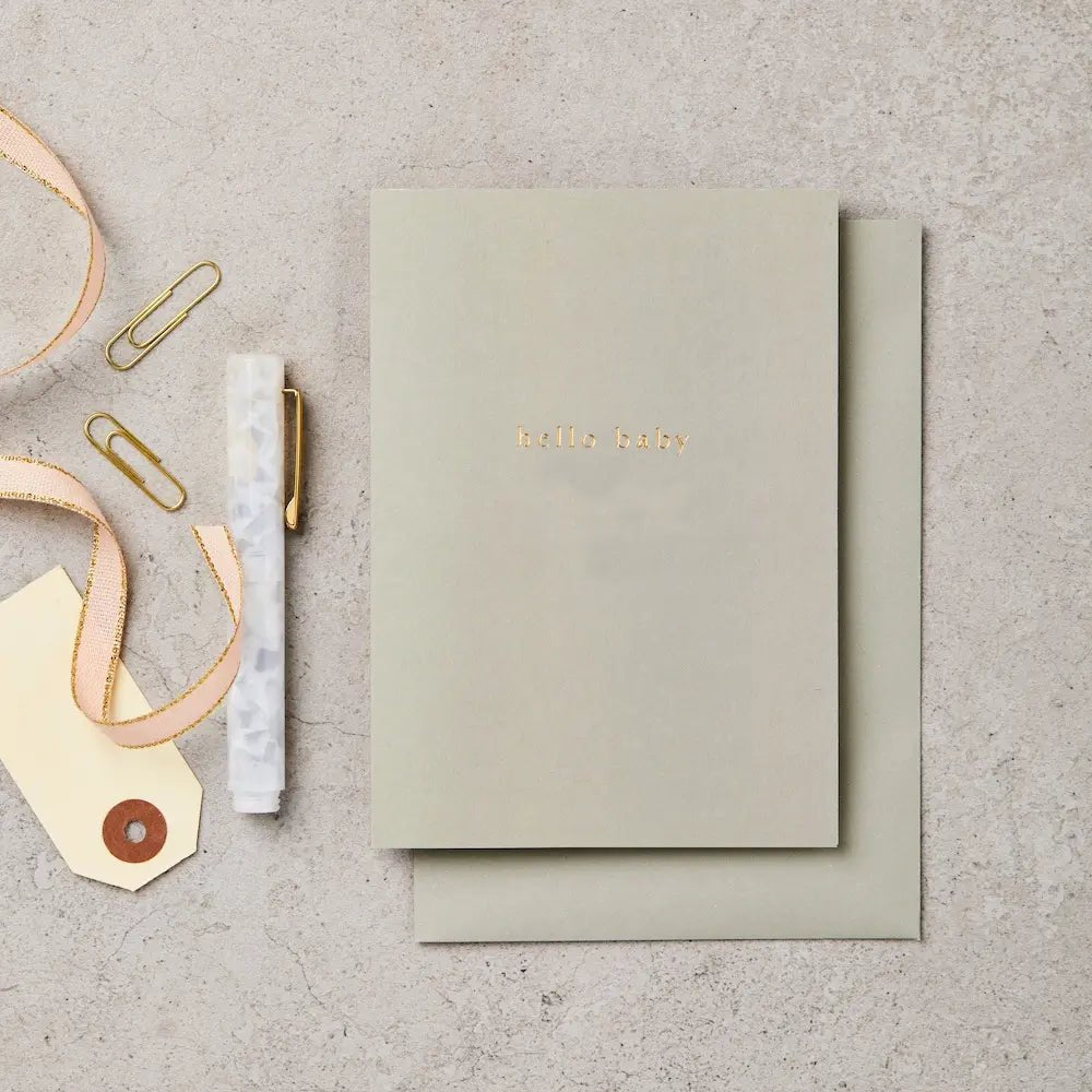 SAGE HELLO BABY | CARD BY KATIE LEAMON - OTHERLETTERS