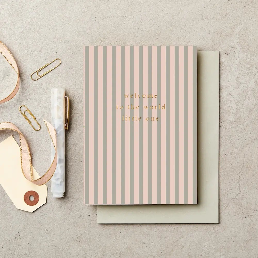 STRIPE WELCOME TO THE WORLD | CARD BY KATIE LEAMON - OTHERLETTERS