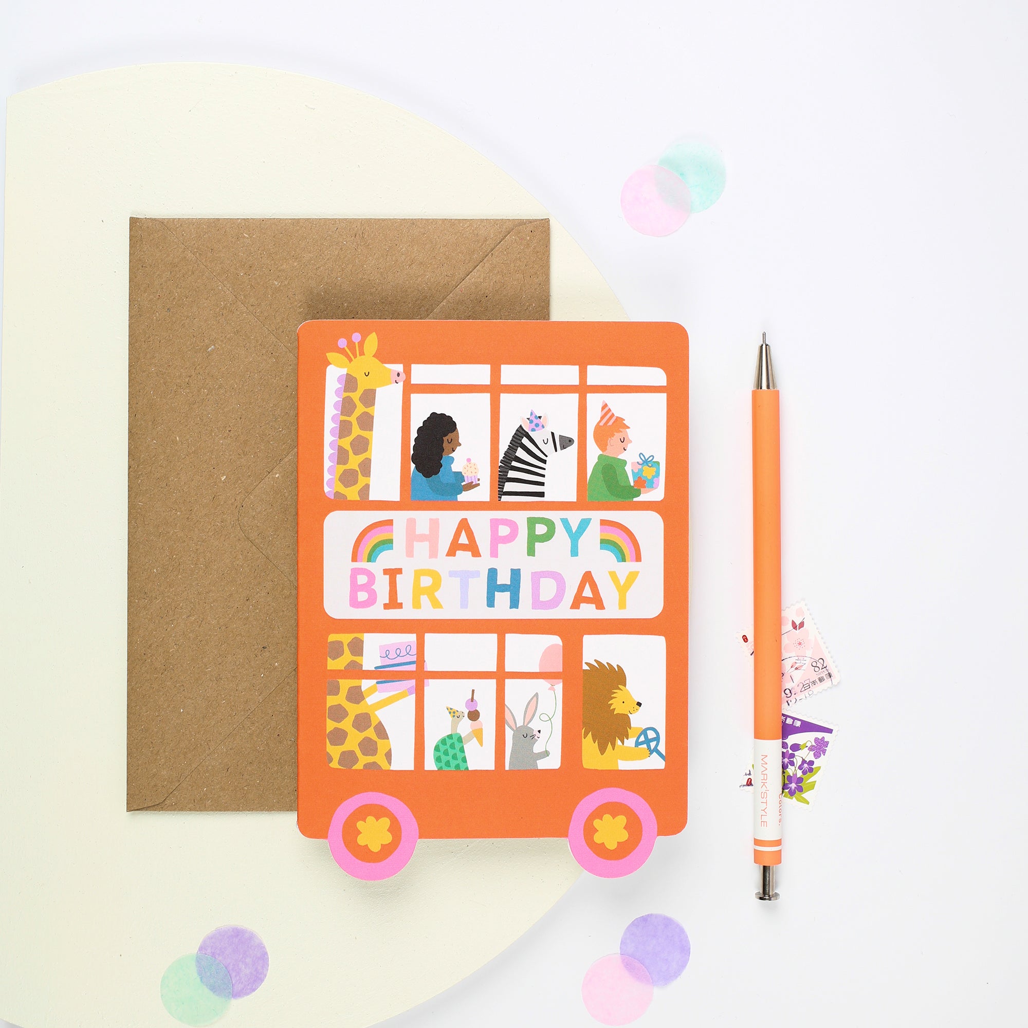 PARTY ANIMAL BUS DIE CUT | CARD BY MIFKINS - OTHERLETTERS