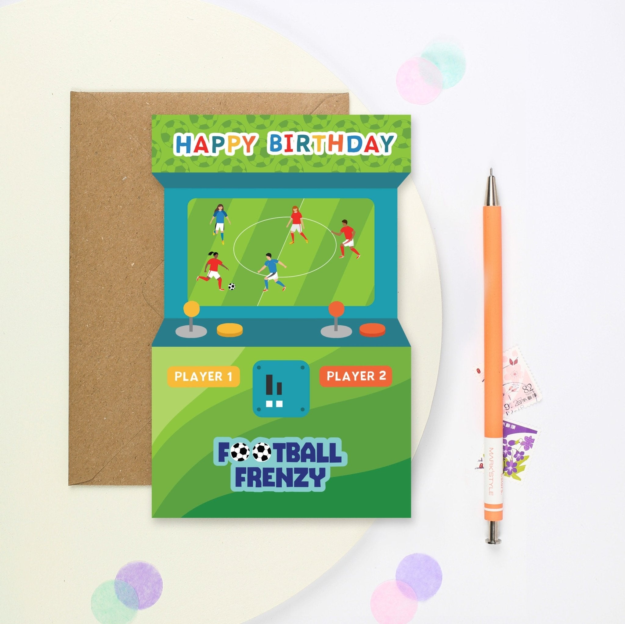 FOOTBALL FRENZY ARCADE DIE CUT | CARD BY MIFKINS - OTHERLETTERS