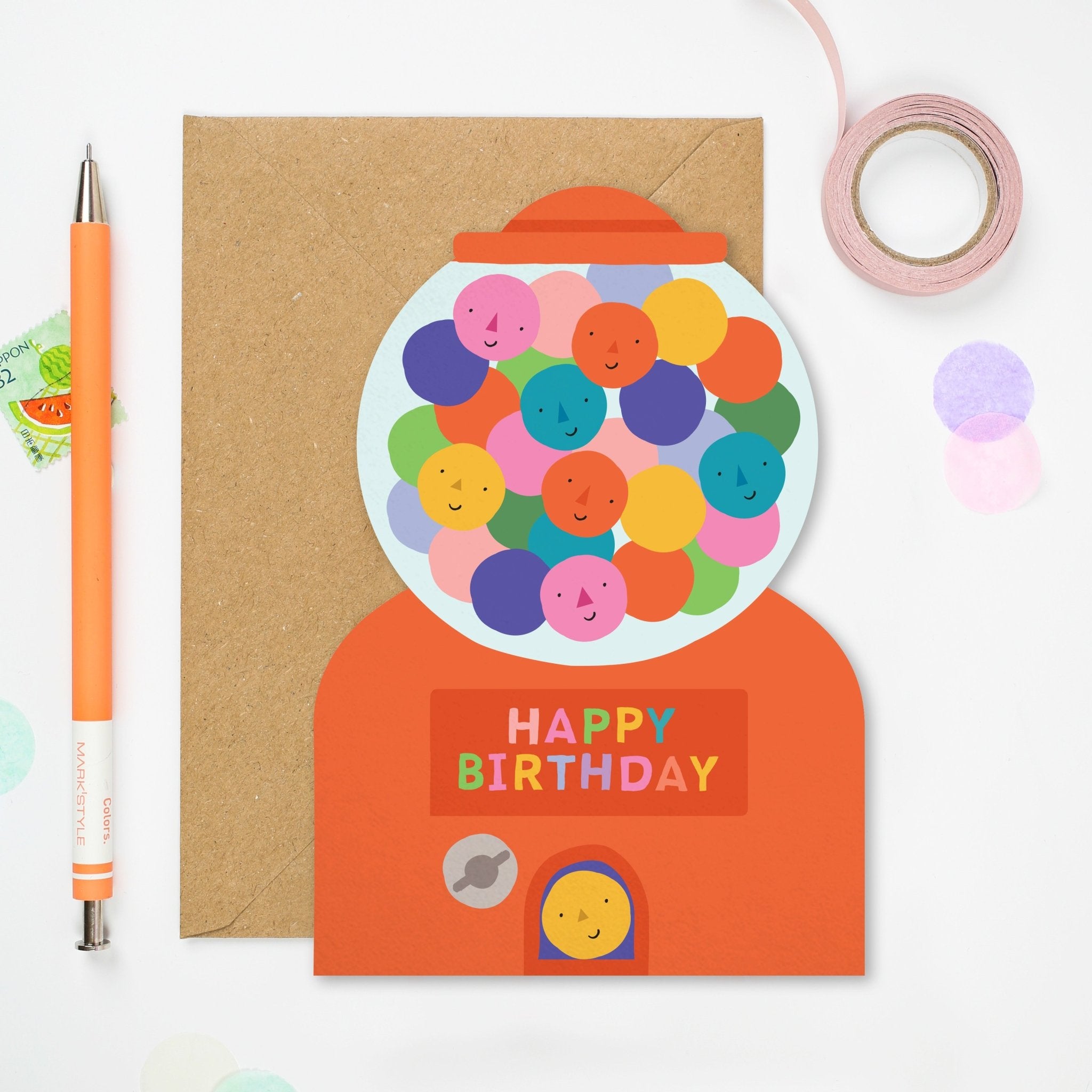 GUMBALL MACHINE DIE CUT | CARD BY MIFKINS - OTHERLETTERS