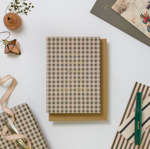 HAVE YOURSELF A MERRY... GREEN GINGHAM | CARD BY KATIE LEAMON