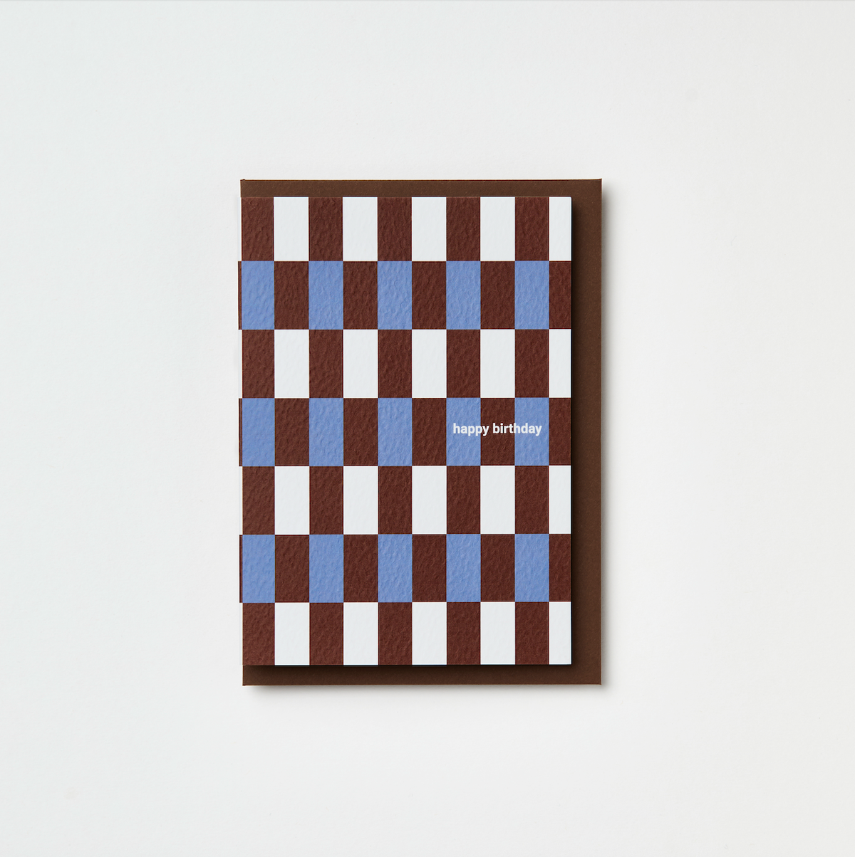 HAPPY BIRTHDAY BLUE/BURGUNDY BRUGGE TILE | CARD BY KINSHIPPED