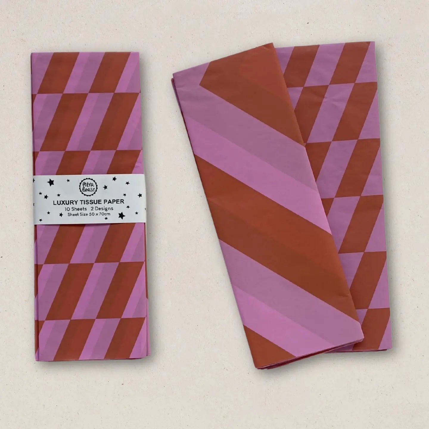 LUXURY TISSUE PAPER| CHEVON & STEP LILAC & RUST - OTHERLETTERS
