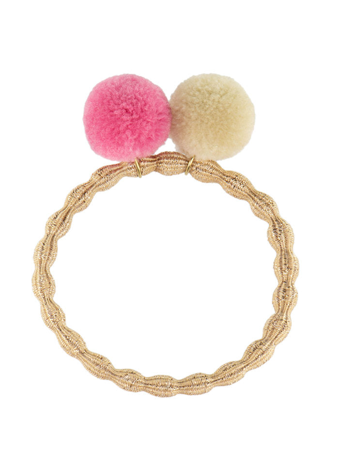 KKNEKKI POMPOM HAIR TIE | BEIGE