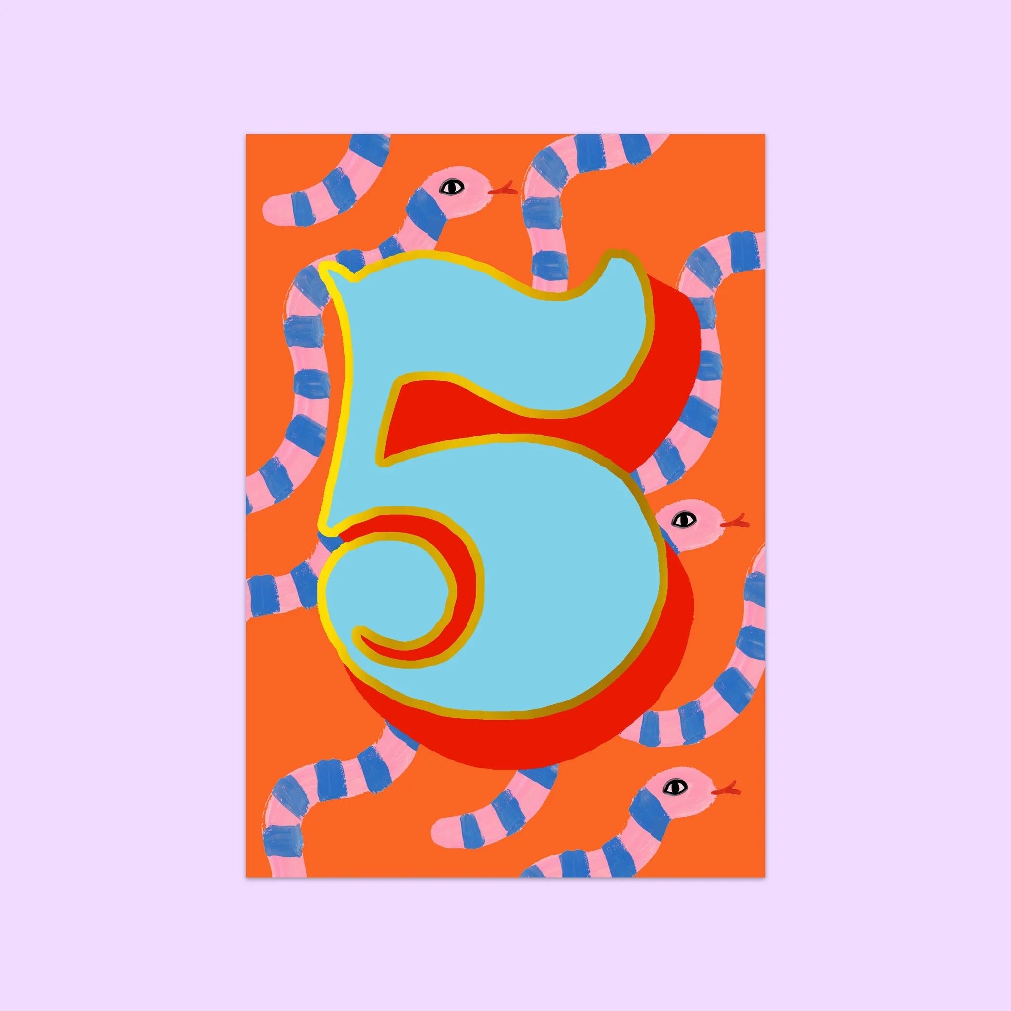 AGE 5 (SNAKES) | CARD BY ELEANOR BOWMER - OTHERLETTERS