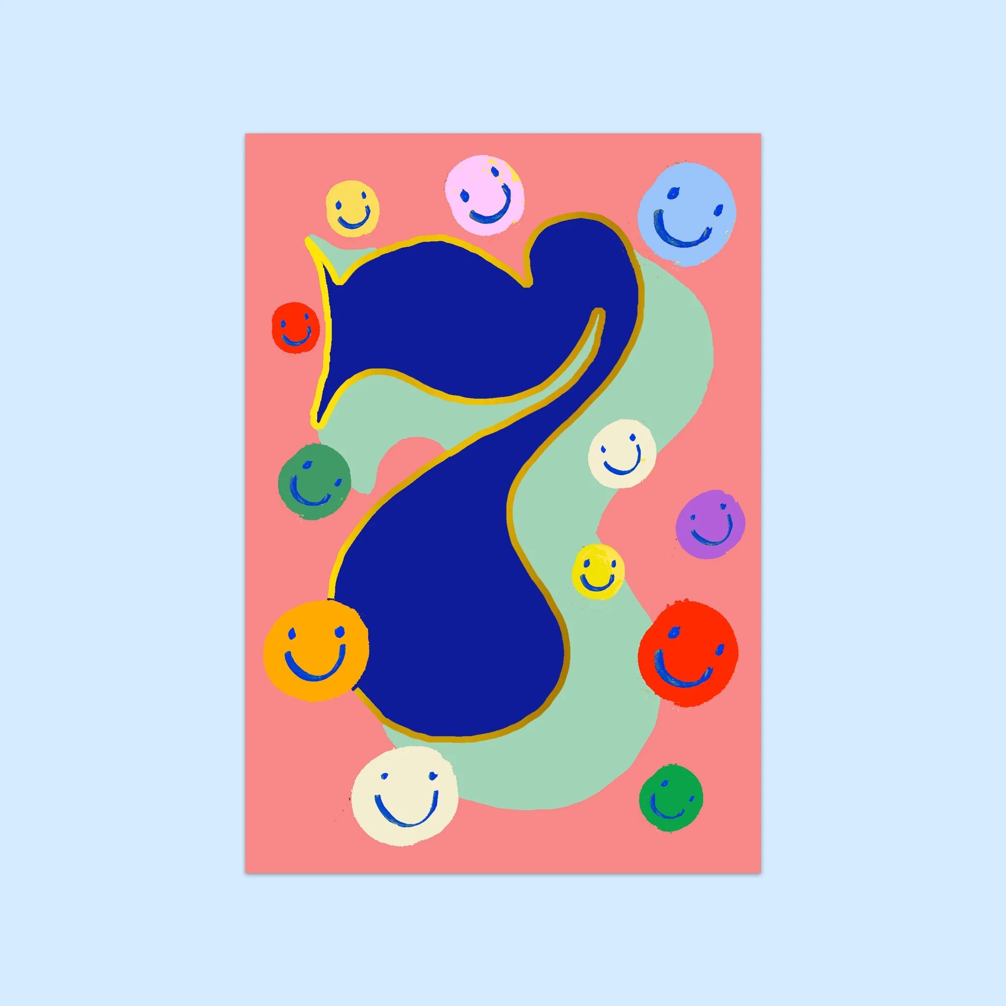 AGE 7 (SMILEY FACES) | CARD BY ELEANOR BOWMER - OTHERLETTERS